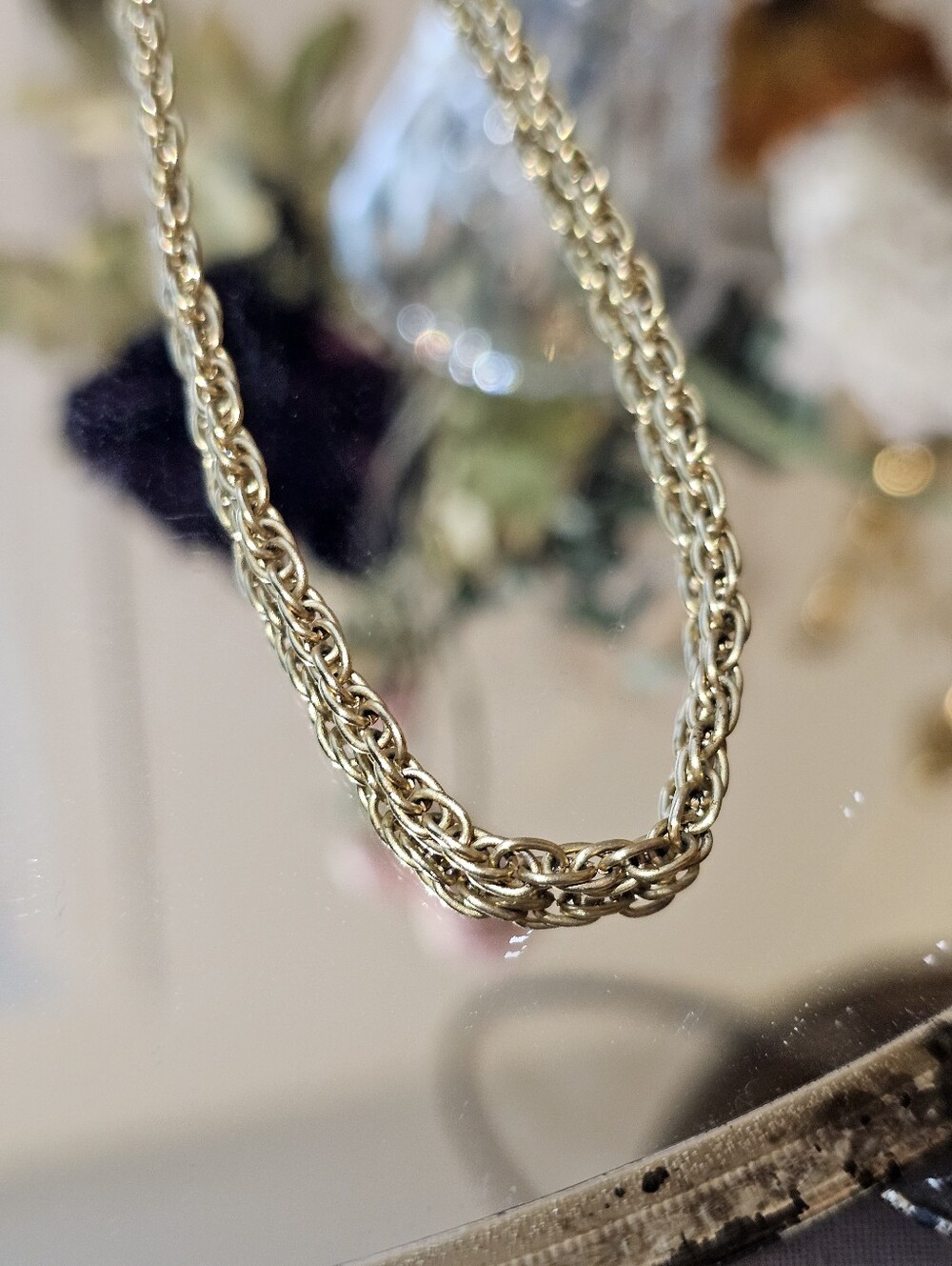 Vintage Gold Rope Chain Necklace